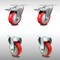 Service Caster 4 Inch SS Red Polyurethane Top Plate Caster Lock Brake 2 Rigid SCC, 2PK SCC-SSTTL20S414-PPUB-RED-2-R-2 - alternate 1